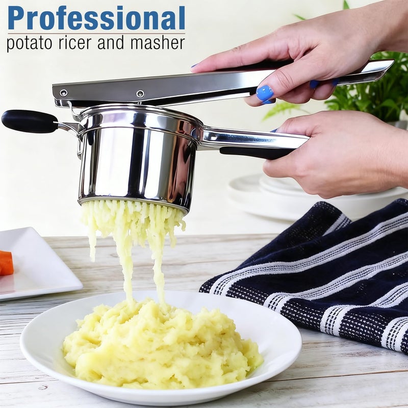 AIDOIT Potato Ricer, Large 15oz Potato Ricer Heavy Duty Stainless Steel Potato Masher with 3 Interchangeable Discs for Smooth and Fluffy Mashed Potatoes - Image 5